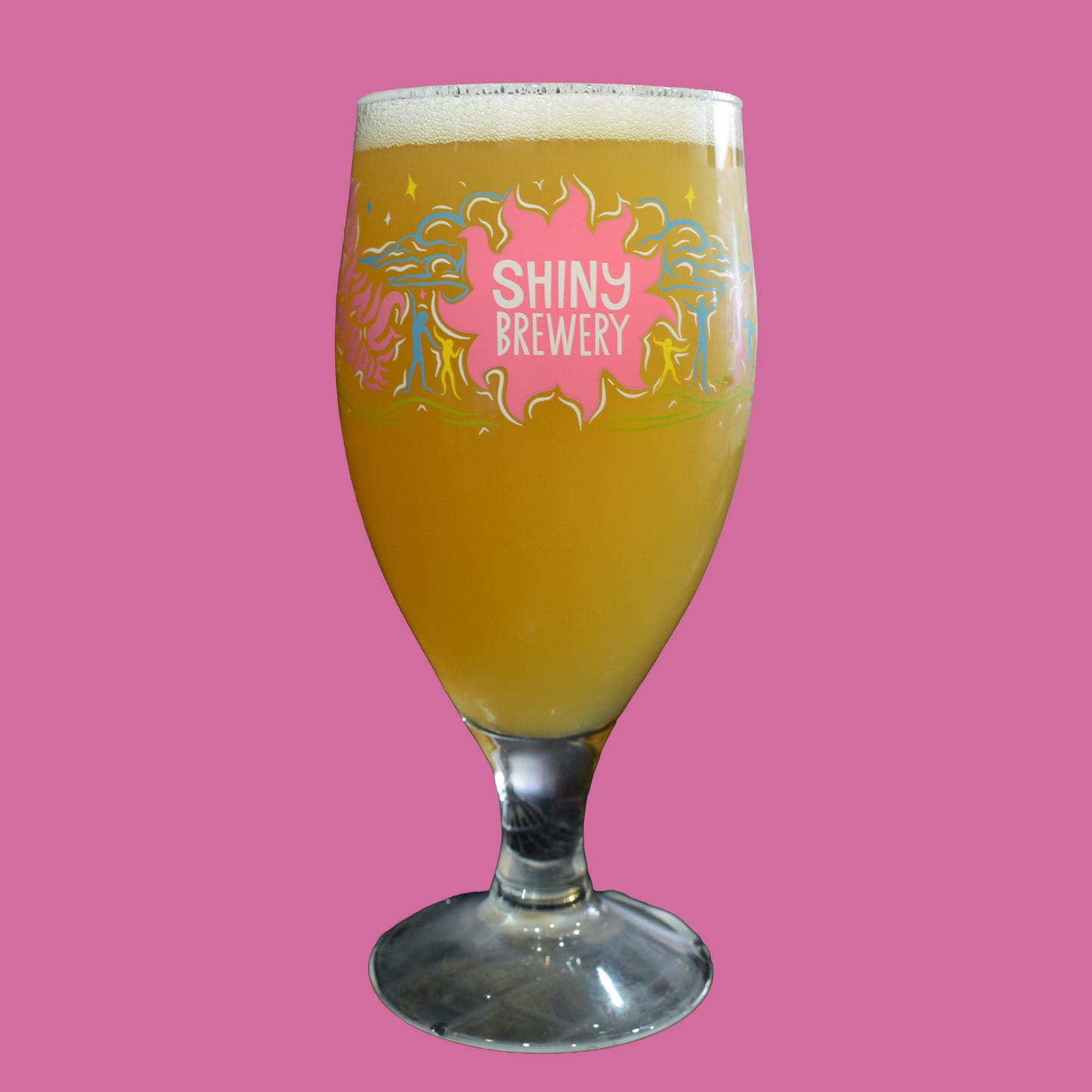 Shiny Brewery Nucleated Pint Stem Glass
